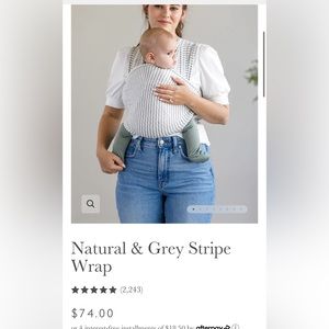 Solly Baby grey & white striped wrap